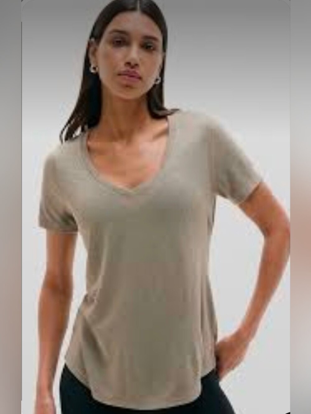 EUC Women's Athleta Breezy Scoop V-Neck Blue/green Short Sleeve Tee